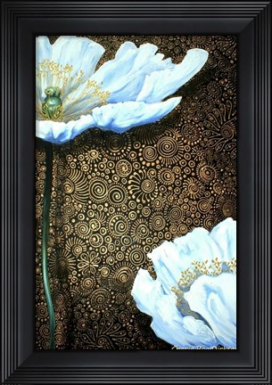 Framed White Poppies Print