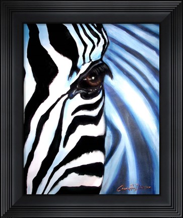 Framed Zebra Face Print