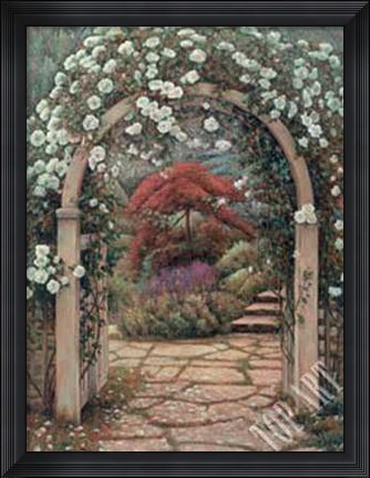 Framed Archway to the Garden Print