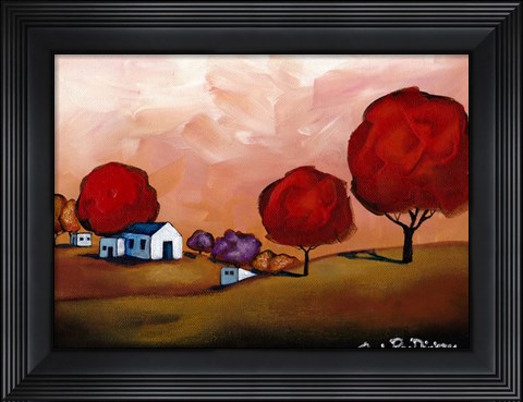 Framed Red Trees Print