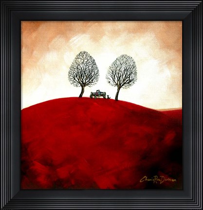 Framed Lovers Bench Print