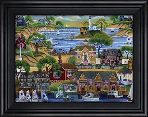 Framed 4th July Seaside Celebration Print