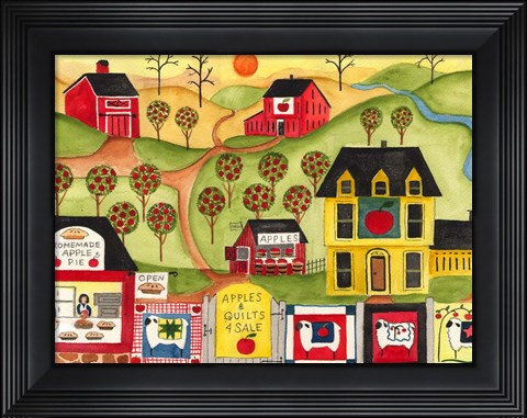Framed Apples Quilts 4 Sale Print