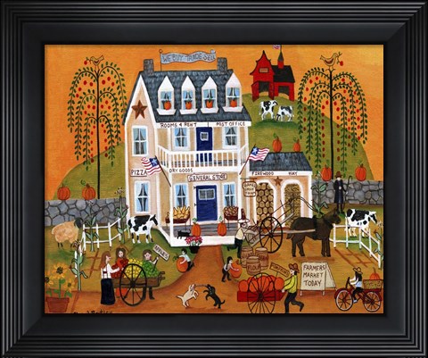 Framed Old Tyme General Store Sampler Print