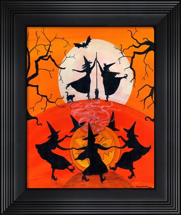 Framed Dancing Witch Spell Party Print