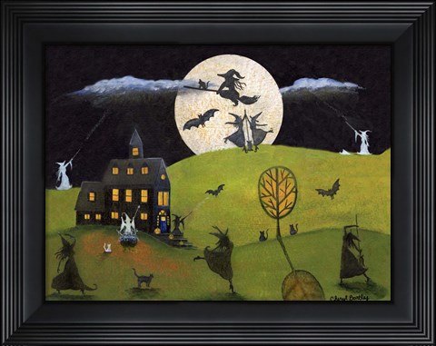 Framed White Witch Halloween Dance Print