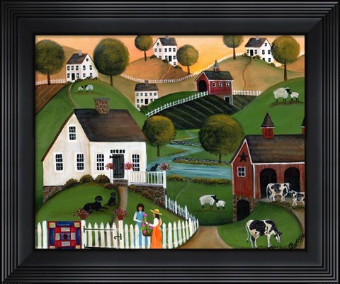 Framed Flower Lady Dairy Farm Print