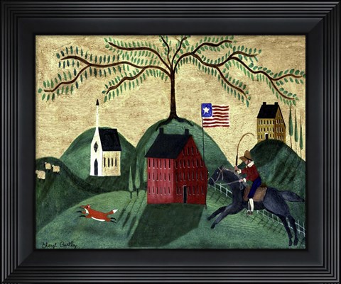Framed Horse Fox Willow Tree Print