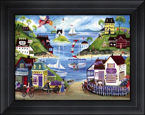 Framed Lavender Seaside Angel Print