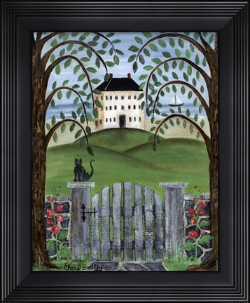 Framed Ocean House Cat Print