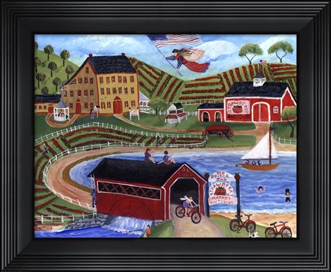 Framed Strawberry Market Antiques Print