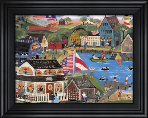 Framed Summertime Spirit Village Print