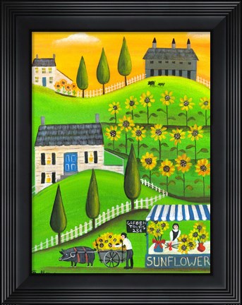 Framed Sunflower Inspiration Farm Print