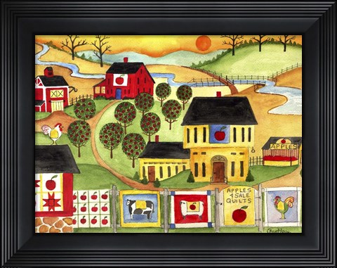 Framed Sunrise Farm Apple Quilts 4 Sale Print
