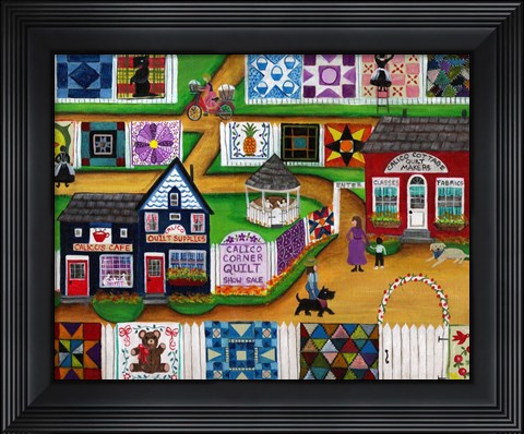Framed Calico Corner Country Quilt Show Print
