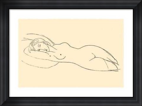 Framed Lying Nude Print