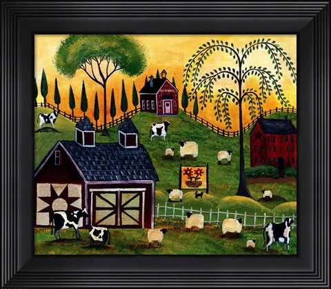 Framed Sunrise Pastures Lang Print