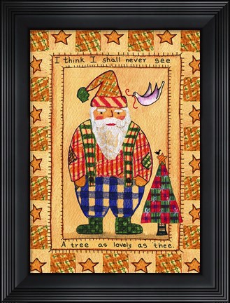 Framed I Think I Shall Never See Tree Santa Print