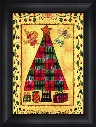 Framed It All Began With Angel Tree Print