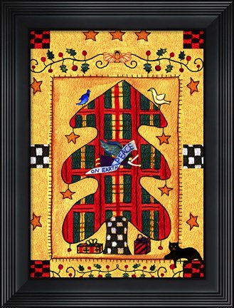Framed Peace Angel Cat Tree Print