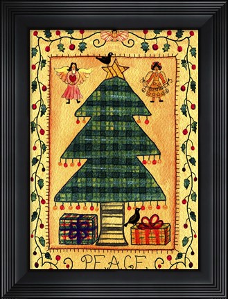 Framed Peace Bless Us Tree Print