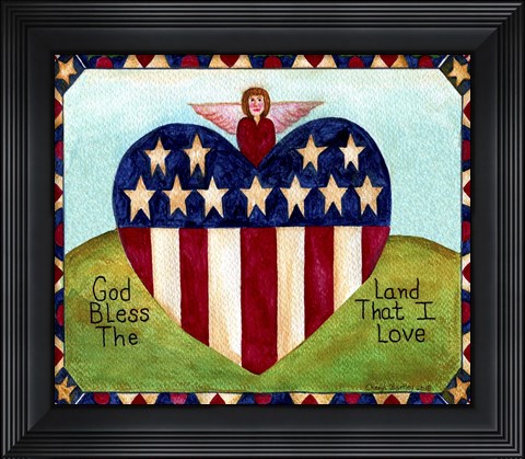 Framed God bless the land I Love Lang 2018 Print