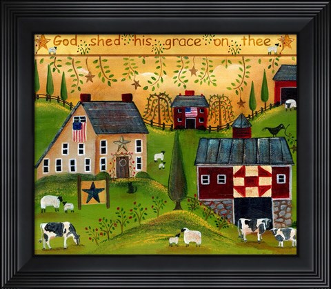 Framed God Shed His Grace on Thee Lang 2018 Print
