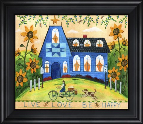 Framed Live Love Be Happy Lang 2018 Print