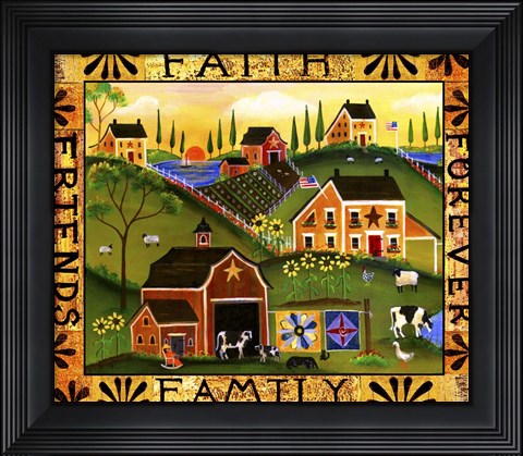 Framed Faith Family Friends Forever Print