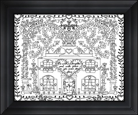 Framed Tulip And Hearts Blessings Print