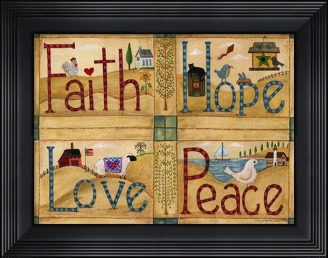 Framed Faith Love Hope Peace Print