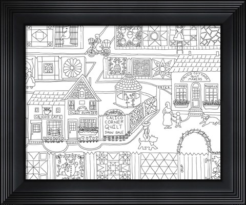 Framed Calico Quilt Show Outline Print