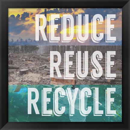 Framed Reduce Reuse Recycle Print