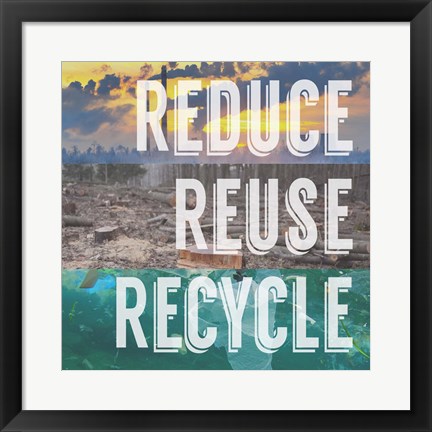 Framed Reduce Reuse Recycle Print