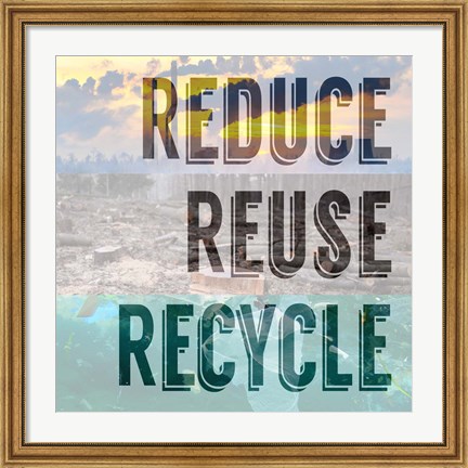 Framed Reduce Reuse Recycle II Print