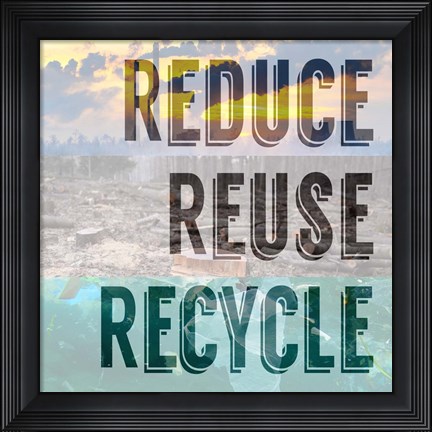 Framed Reduce Reuse Recycle II Print