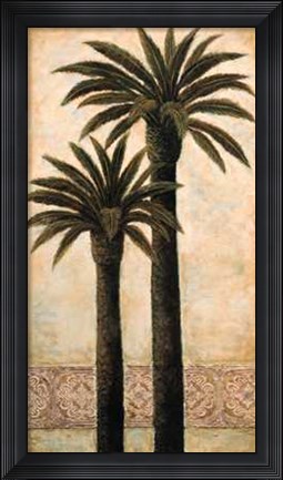 Framed Silhouette Palms II Print