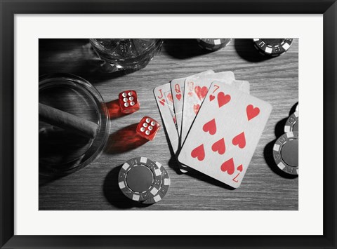 Framed Pop of Color Poker Print