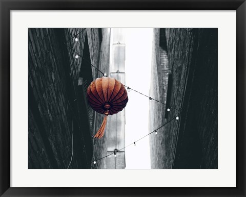 Framed Pop of Color Orange Lantern Print