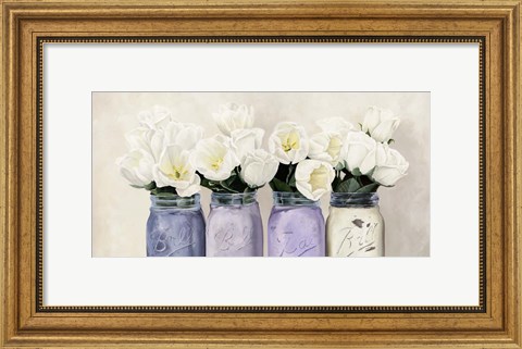 Framed Tulips in Mason Jars (detail) Print