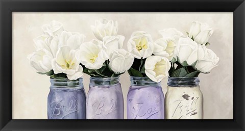 Framed Tulips in Mason Jars (detail) Print