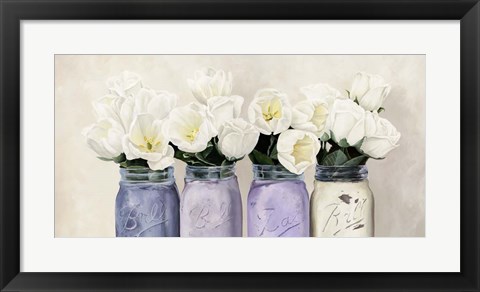 Framed Tulips in Mason Jars (detail) Print