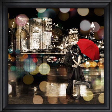Framed Kiss in the Night (detail) Print