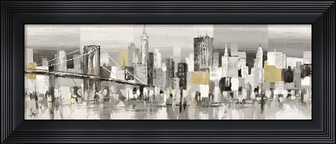 Framed Manhattan &amp; Brooklyn Bridge Print