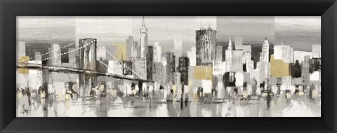 Framed Manhattan &amp; Brooklyn Bridge Print