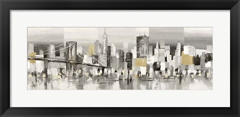 Framed Manhattan &amp; Brooklyn Bridge Print