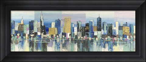 Framed Manhattan Aqua Print
