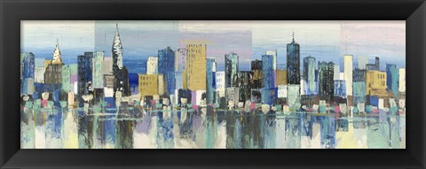 Framed Manhattan Aqua Print