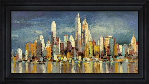 Framed New York, riflessi del mattino Print