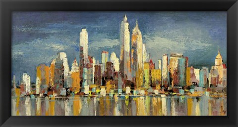 Framed New York, riflessi del mattino Print